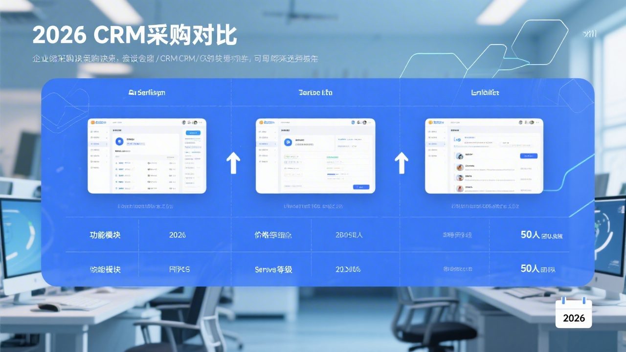 2026年50人团队CRM采购清单：功能/价格/服务对比表
